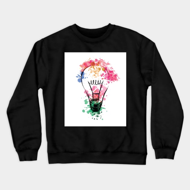 Colorful Lightbulb Crewneck Sweatshirt by EarlAdrian